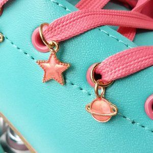 3/$18 Pink glitter star shoe charm Roller Skate shoelace accessory charm